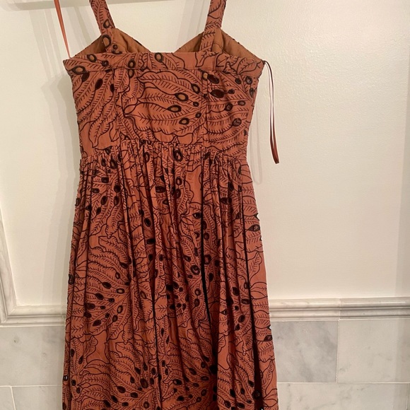 ASOS Brown Eyelet Bustier Midi Dress with Mismatch Buttons - New, never worn. - Picture 7 of 9